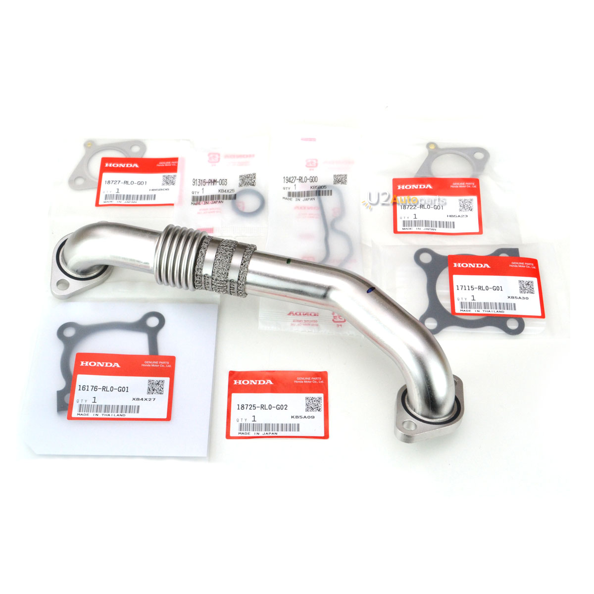 EGR Pipe with Gaskets 18725RL0G02KIT Honda